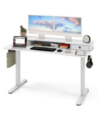 Adjustable Electric Standing Desk with 2 Drawers for Home Office
