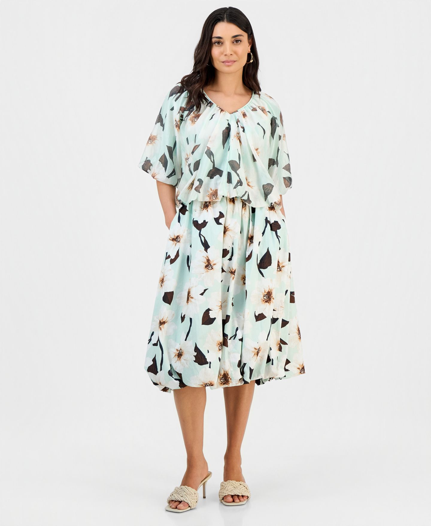 Женская юбка I.N.C. International Concepts Petite Printed Pull-On Midi, цвет: Kari Garden — фото 1