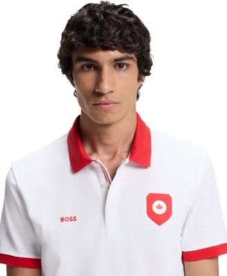 Men's Paddy Canada Country Flag Trim Polo Shirt