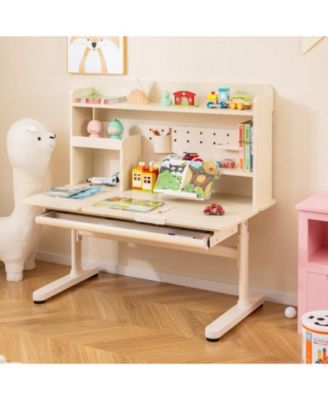 Height Adjustable Kids Writing Desk with Tilt Desktop and Book Stand