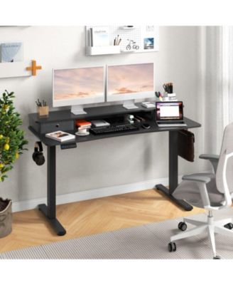 in Electric Standing Desk with 2 Drawers and Monitor Stand