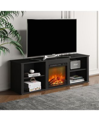 Modern Fireplace TV Stand for TVs up to 65" with Storage Media Console, Americano