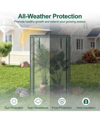Portable Mini Greenhouse with Roll Up Zippered Door