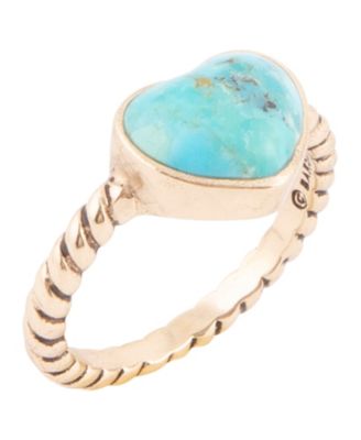 Rope My Heart Blue Turquoise and Golden Ring