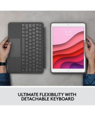 Combo Touch Case for iPad (7th, 8th, 9th Gen) with Precision Trackpad, Backlit Keyboard, Smart Connector Technology, Graphite
