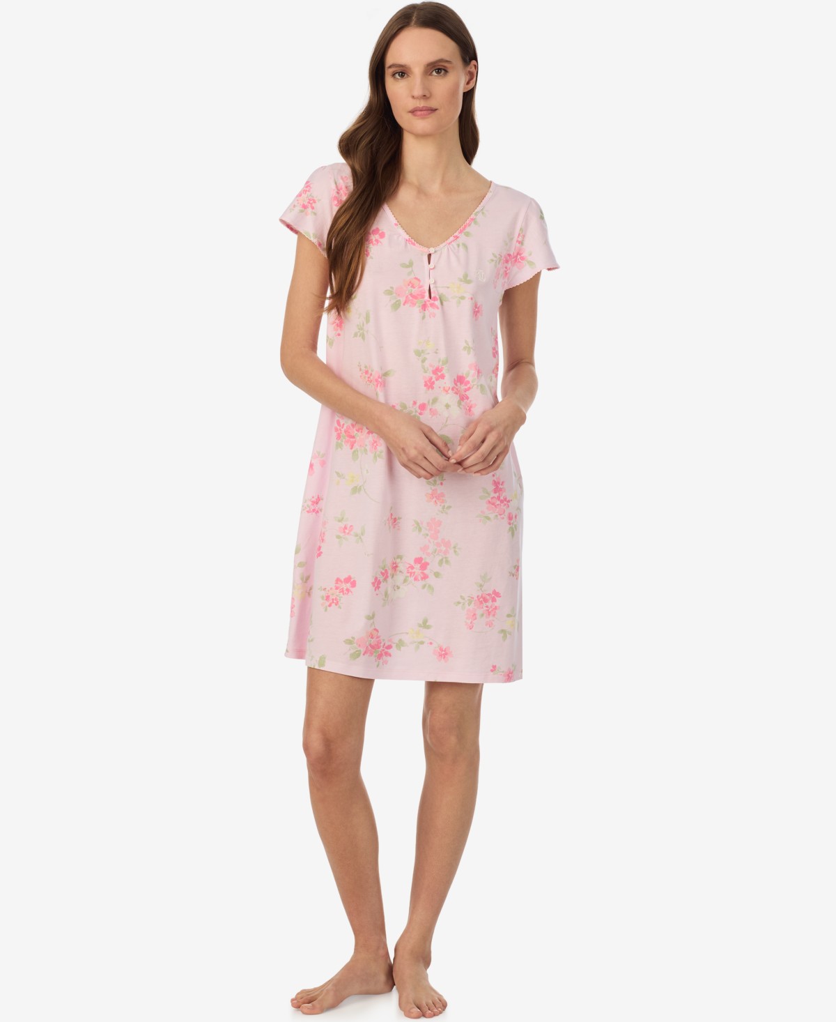 Женские Lauren Ralph Lauren Women's Flutter-Sleeve V-Neck Gown — фото 1