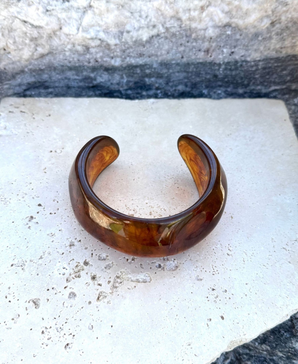 Adornia Chunky Brown Cuff Bracelet