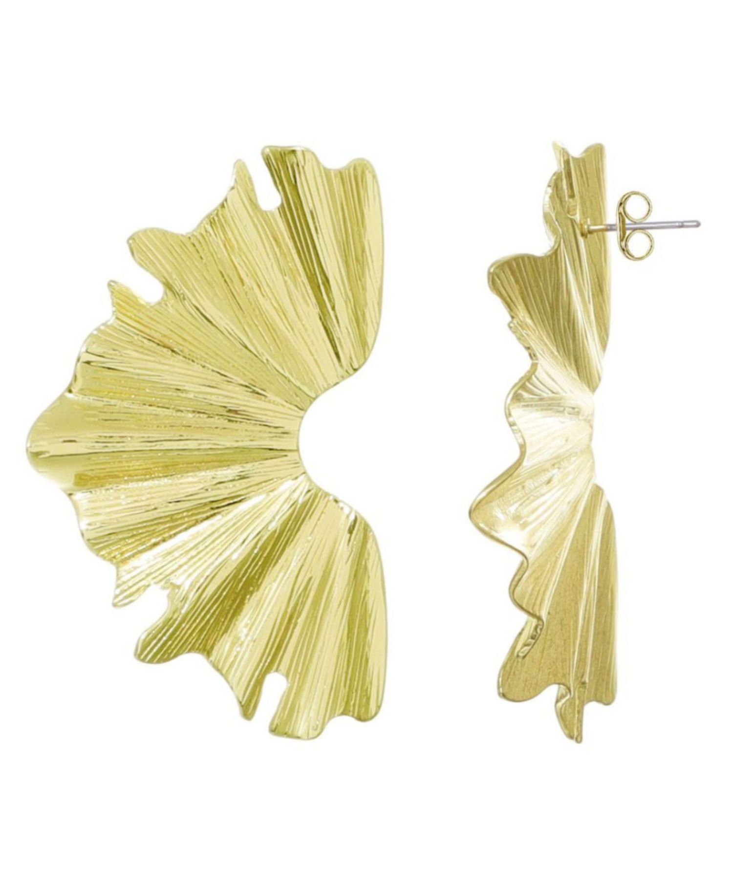 Gold Wave Statement Earrings