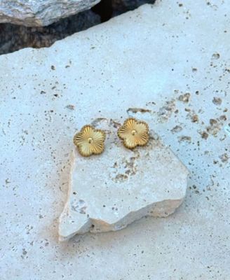 Tarnish Resistant Gold 5-Leaf Clover Stud Earrings