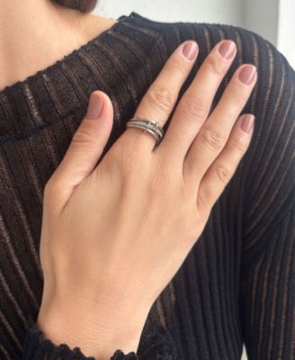 Silver Connected 3-Piece Stack Ring