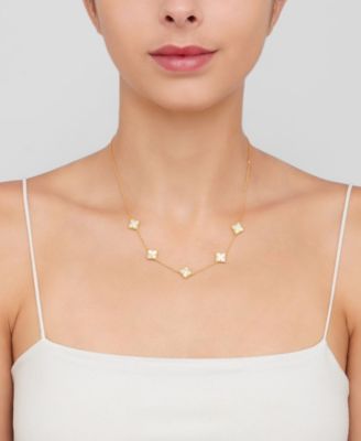 Gold 2-Piece Flower Necklace and Earrings Set