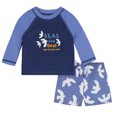 Baby Boys 2-Piece Rash guard and Trunks Set