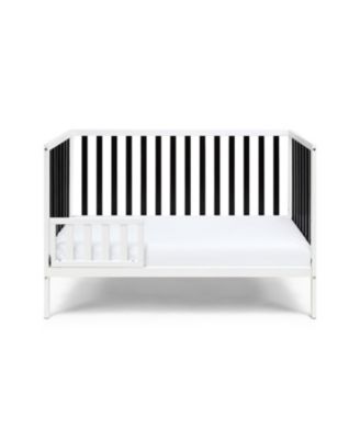 White Black Convertible Wood Crib 3 Adjustable Mattress Heights Toddler Bed