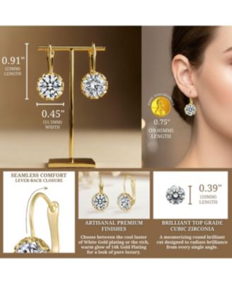 Modern Cubic Zirconia Solitaire Shimmering Drop Earrings