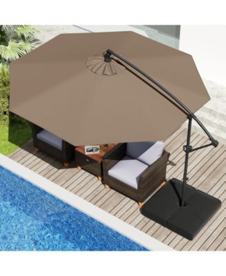 10 ft Offset Hanging Patio Cantilever Umbrella with Tilt