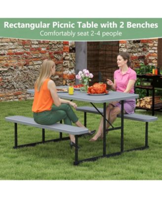 Outdoor Picnic Table Bench Set for Two to Four People