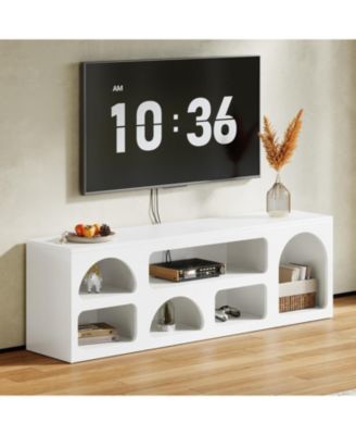 63" TV Stand for 60/65/70-Inch TV, Modern Entertainment Center with 6 Open Storage Shelves