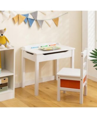 Flip-Top Kids Activity Table and Chair Set with Hidden Storage
