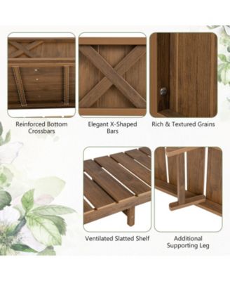 Poly Wood Elevated Planter Box with Legs Shelf and Drainage