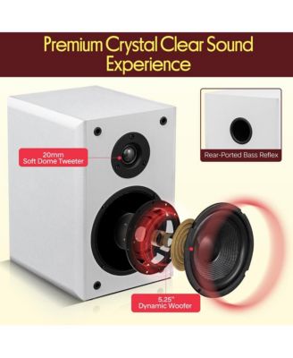 5.25 Home Theater Speakers - 2-Way Audiophile Sound with Wall Mount Bracket (PHQBS53WH)