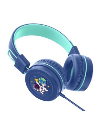 KidJamz KJ55AUX 3.5mm Safe Listening Kid's Headphones with Headset and Color Graphics