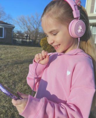 KidJamz KJ55AUX 3.5mm Safe Listening Kid's Headphones with Headset and Color Graphics