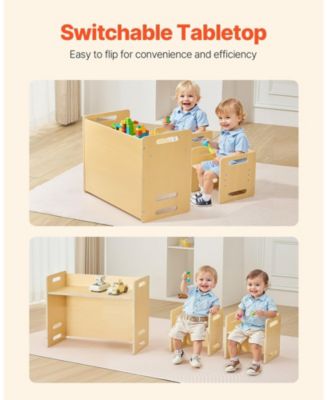 Montessori Weaning Table and Chair Set, Adjustable Height, Wooden for Toddler