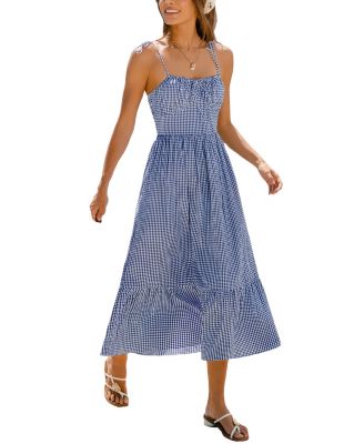 Women's Sweet Like Honey Gingham Maxi Beach Dress