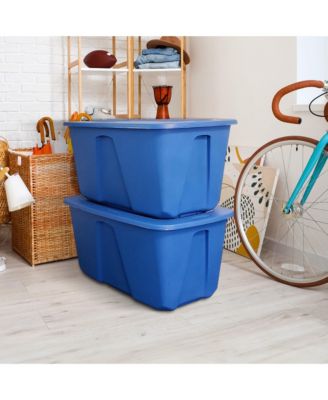 32 Gallon Standard Plastic Storage Container with Secure Lid, 2 Pack