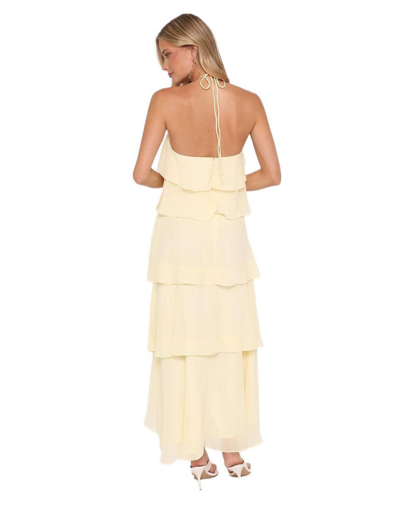 Женское платье Petal and Pup Jonia Halterneck Maxi, цвет: Сливочный жёлтый — фото 3