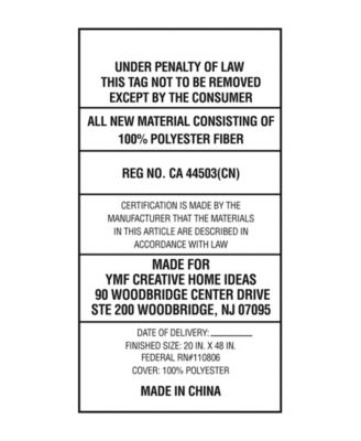 Ultra-Soft Plush Body Pillow, 20" x 48"