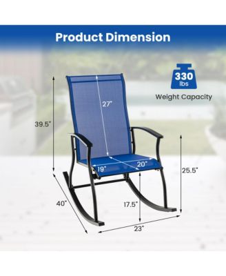 Set of 4 Outdoor Rocking Chair Patio Rocker w/ Breathable Fabric