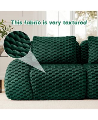 Oversized 2-Seat Modular Sectional Sofa, 82 Inch Flannelette Fabric Couch with Deep Seating for Home Living Room