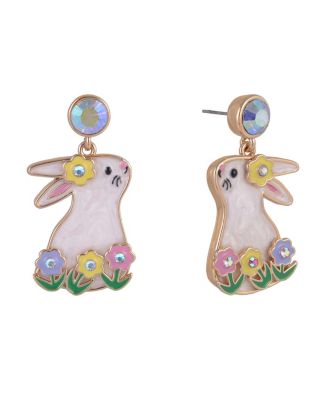 Easter Bunny and Flower Earrings