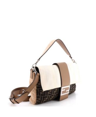 Large Baguette Zucca and Pequin Canvas with Zucca Suede