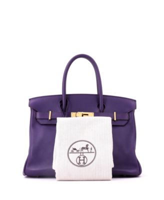 Birkin 30 Handbag Purple Swift with Gold Hardware