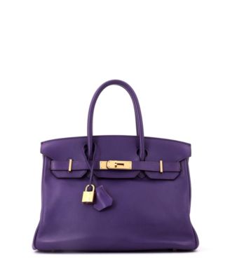 Birkin 30 Handbag Purple Swift with Gold Hardware