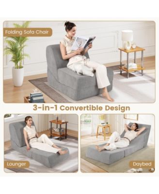 Three in One Folding Sofa Bed with Washable Cover