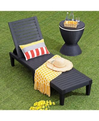 Outdoor Chaise Lounge Chair, Lightweight Patio Lounge Recliner Chair