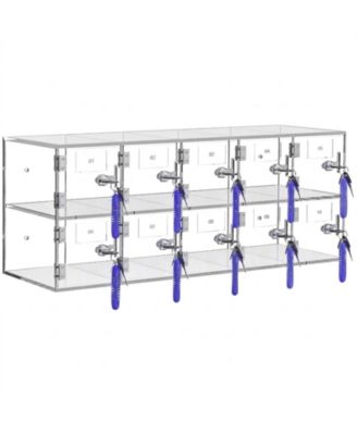 Cell Phone Storage Locker, 10 Slots, Acrylic Wall-Mounted Cabinet with Locks