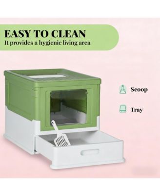 Zeus and Ruta Enclosed Cat Litter Box with Front Entry Odor Control Easy Clean Design Large Capacity