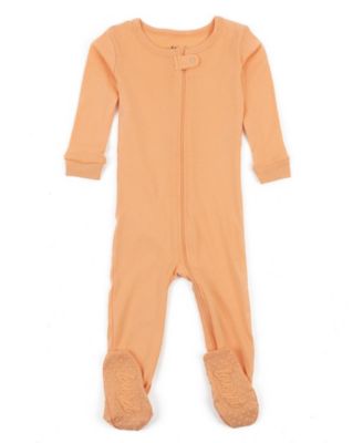 Toddler Matching Family One Piece Footed Cotton Long Sleeve Solid Color Pajamas 2T-5T