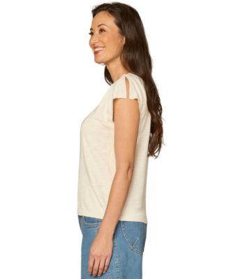 Petite V-Neck Short-Sleeve Sweater 
