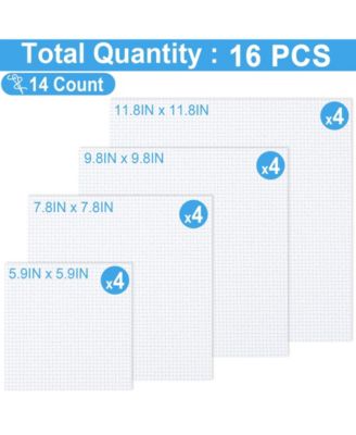 16 PCS 14 CT Cross Fabric Aida Cloth Craft Embroidery Classic Reserve Home Diy Handmade Needlework Decoration