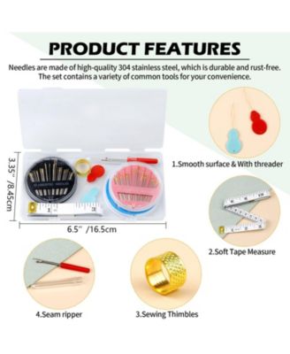 90pcs Hand Sewing Set Embroidery Threaders Removal Thimble Tape Measure