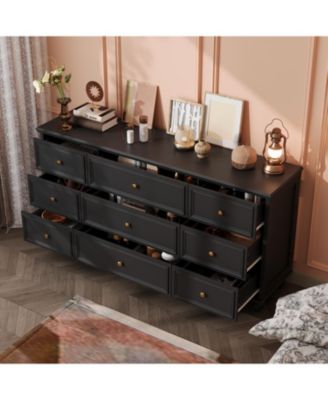 Wooden 9-Drawer Chest of Drawers Dresser