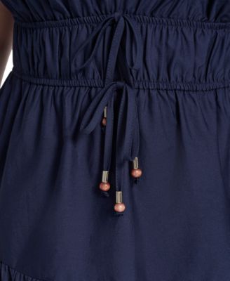 Eliza J Plus Size Embroidered V-Neck Midi Dress - Navy - Size 22W
