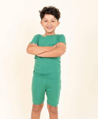 Kids Matching Family Two Piece Cotton Short Sleeve Shirt and Shorts Pajamas