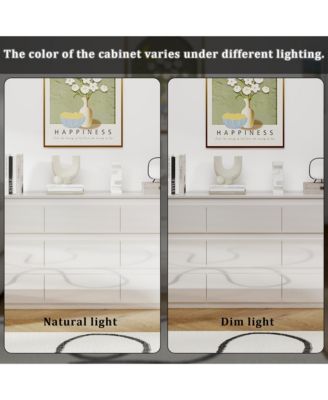 63" High Gloss 9 Drawer Dresser,Modern Bedroom Chest