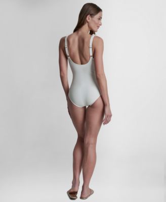 Ruffle Plunge Underwire Tummy Control One-Piece Swimsuit